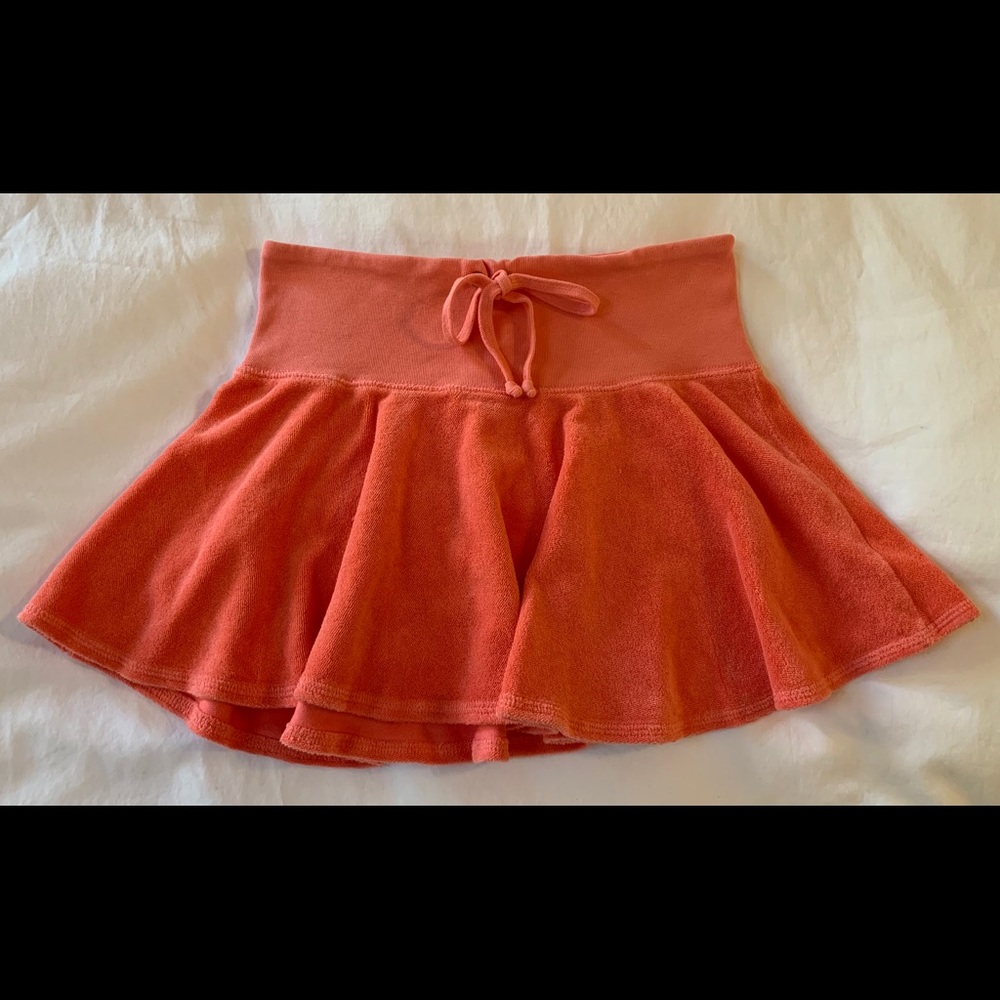 Juicy Couture Coral Orange Terry Cloth Skirt